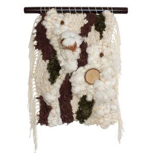 Happy Melodie "Woodlands" Fiber Art Weaving 10" x 16"